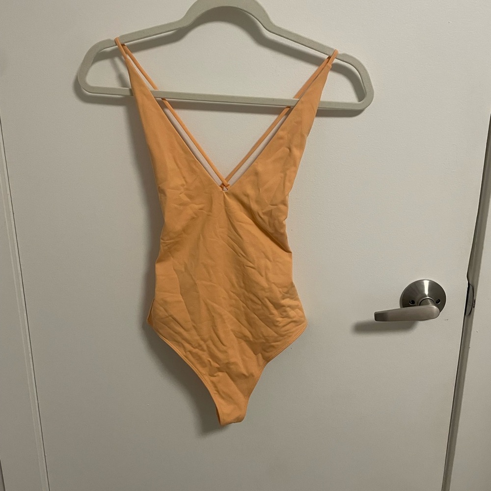 Babaton Backless Peach Bodysuit